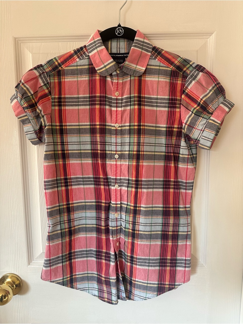 Plaid Button-Up Shirt in Pink